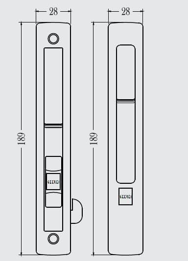 Aluminium Sliding Door Lock Double Sided Geeyee