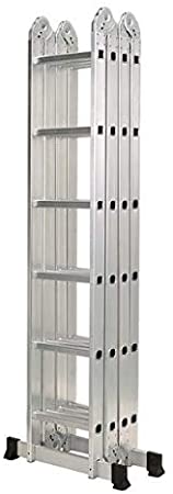 سلم متعدد الأغراض 4×6، 6.8 متر، 24 خطوة، EN131، حتى 330 رطلاً/150 كجم