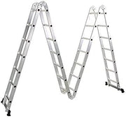سلم قابل للطي متعدد الأغراض، 28 خطوة، 7.8 متر، 7×4 خطوات، شديد التحمل، EN131، حتى 330 رطلاً/150 كجم 
