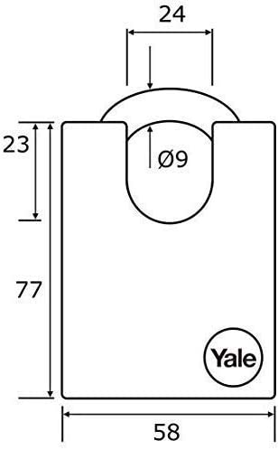 قفل سلسلة Y Y121/50/132/1 بثلاثة مفاتيح أسود/فضي 50 ملم 