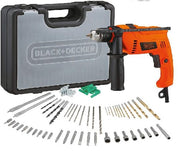 Black & Decker Hammer Drill 13mm 650W with 50pcs Accessories Bit Set in Kitbox - HD650KIT-B5