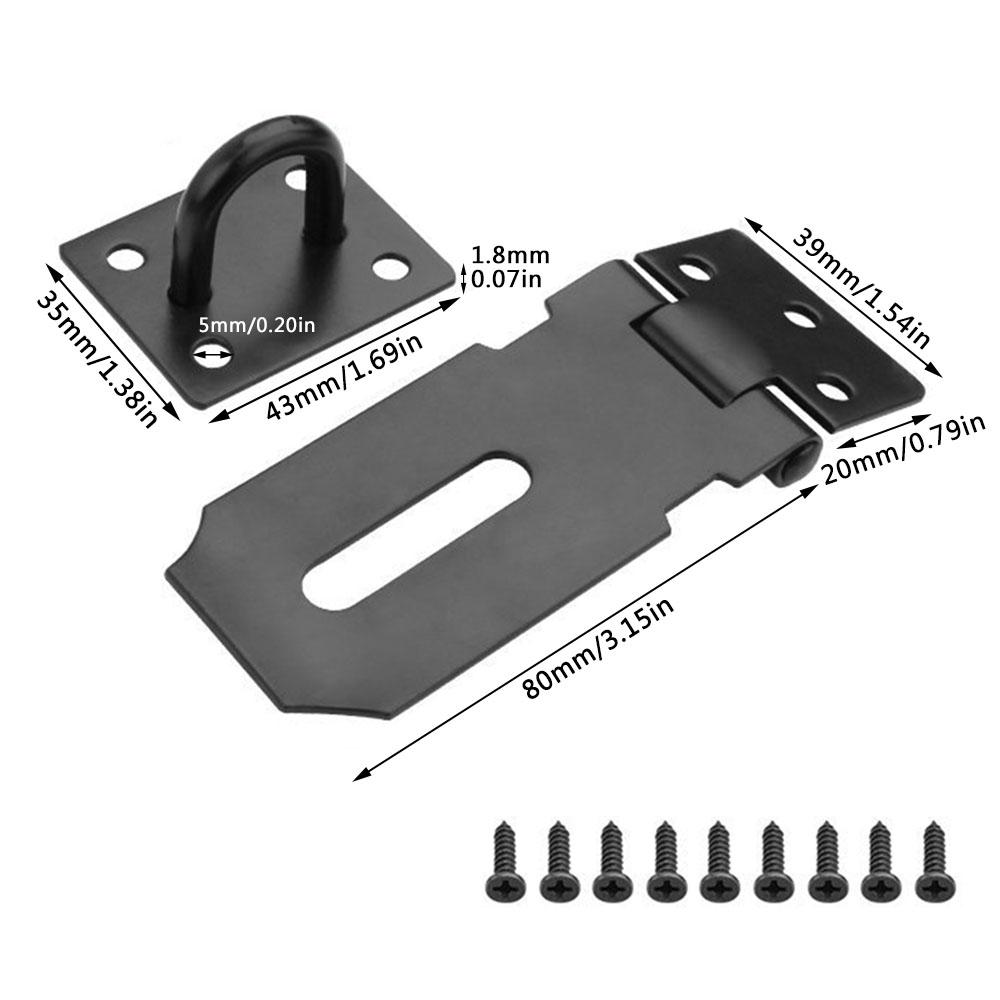 Hasp and Staple Black 3"