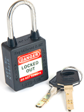 3-PTP Safety Padlock Black (Three Point Traceability Padlock)