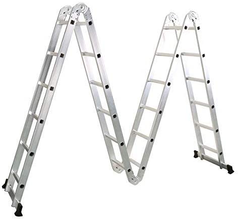 سلم متعدد الأغراض 4×6، 6.8 متر، 24 خطوة، EN131، حتى 330 رطلاً/150 كجم 