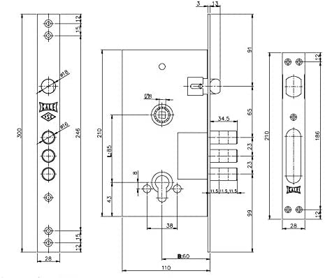 Kale Steel Door Lock 60mm