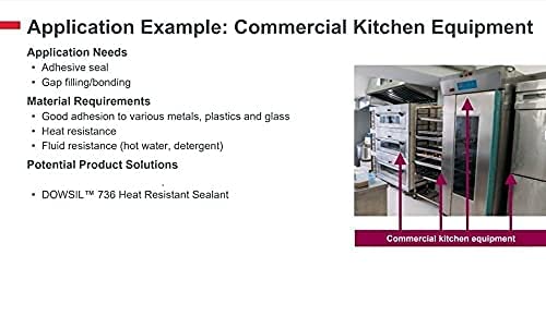 Dowsil Silicone Sealant 736 - RTV Fire Rated, Heat & High Temperature Resistant, 300ml