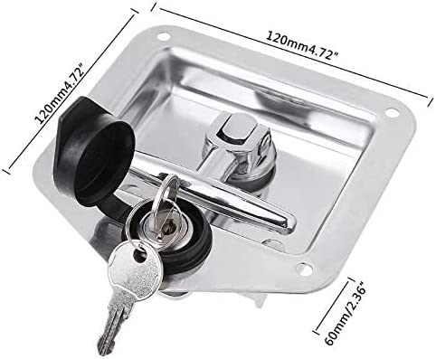 Trailer Door Latch Lock Toolbox Stainless Steel T-Handle Lock RV Truck