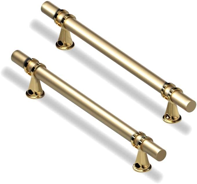 Manillas doradas para armario con tornillos, 160 mm