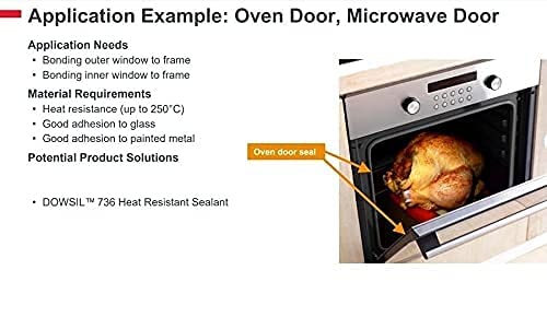 Dowsil Silicone Sealant 736 - RTV Fire Rated, Heat & High Temperature Resistant, 300ml