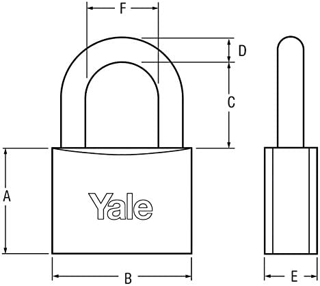 قفل نحاسي من سلسلة ييل 15-0110-4014-00-0201، مقاس 40 مم (بطاقة) 