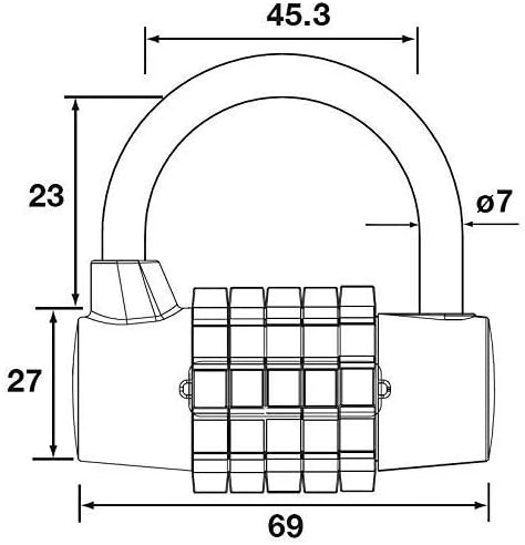 Yale Combination Padlock Black Y160/48/123/1