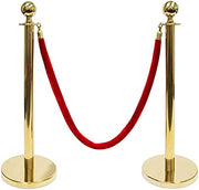Posts Queue Pole Rope Barriers Stanchion Set 5Ft Red Velvet Ropes