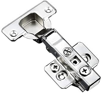 مفصلات خزانة ناعمة الإغلاق على الطراز الأوروبي مع تعديل في 6 اتجاهات وغطاء كامل مع براغي (عبوة من قطعتين) 