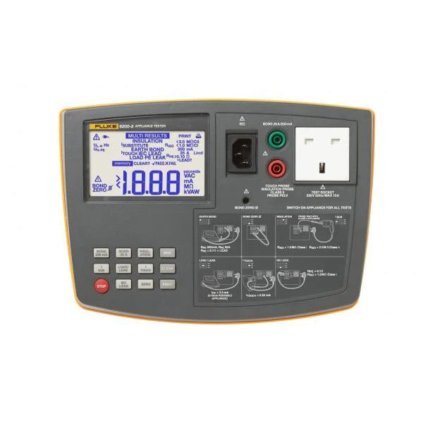 6200-2 UK KIT Portable Appliance Tester, Kit, Uk -FLUKE