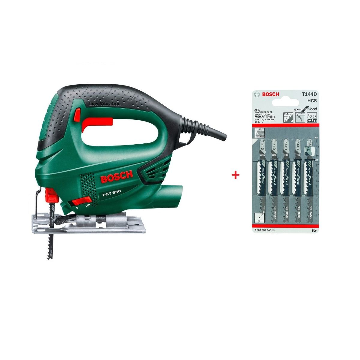Bosch Compact Jig Saw 500W 50/60Hz with 5pc Wood Cutting Blade PST 650