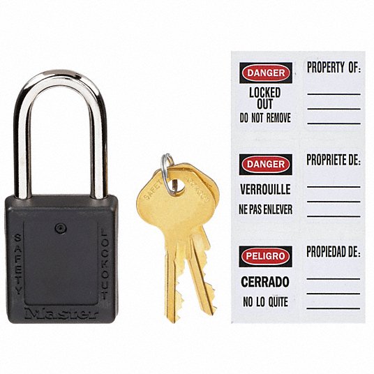 Master Lock Padlock Zenex? Thermoplastic Safety Padlock, 1-1/2in (38mm) Wide with 1-1/2in (38mm) Shackle