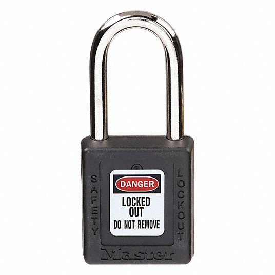 Master Lock Padlock Zenex? Thermoplastic Safety Padlock, 1-1/2in (38mm) Wide with 1-1/2in (38mm) Shackle