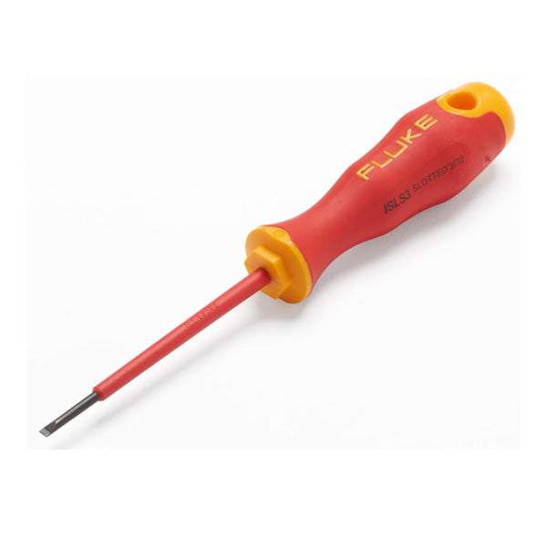 ISLS3  Insulated Slotted Screwdriver 3/32×3 in, 2.5 mm x 75 mm, 1,000 V -FLUKE