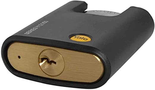 قفل سلسلة Y Y121/50/132/1 بثلاثة مفاتيح أسود/فضي 50 ملم 