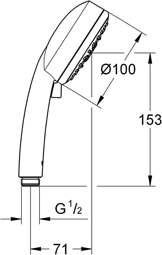 GROHE Shower and Bathroom Fixtures, Hand Shower with 4 spray modes - Tempesta Cosmopolitan 100 Collection, 27575002