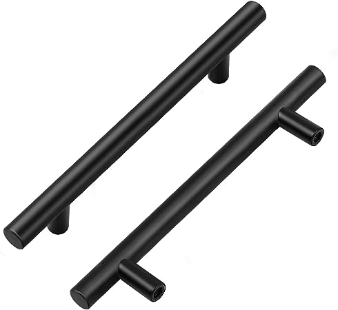 Manilla de acero para armario, negra, 5"