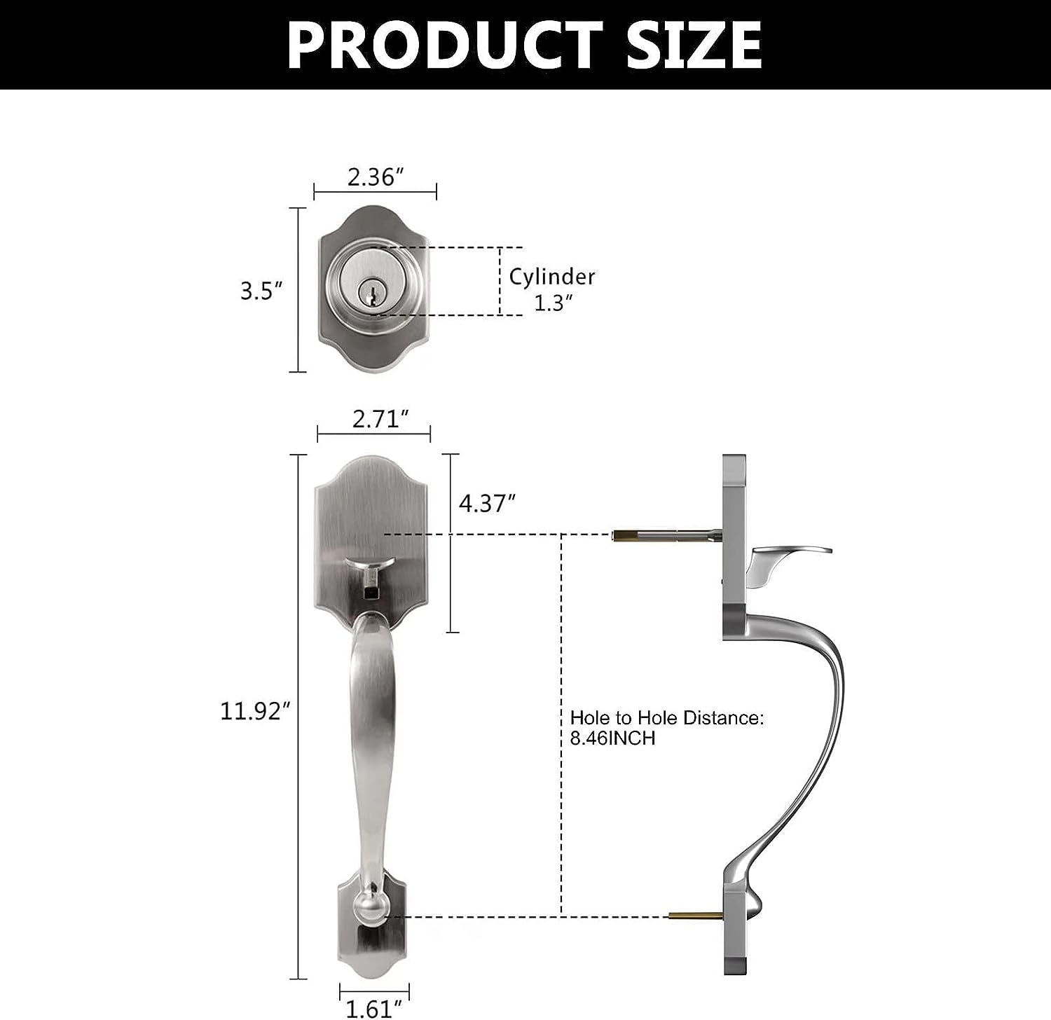 مقبض باب نحاسي فاخر من ييل 5257 ليوناردو 