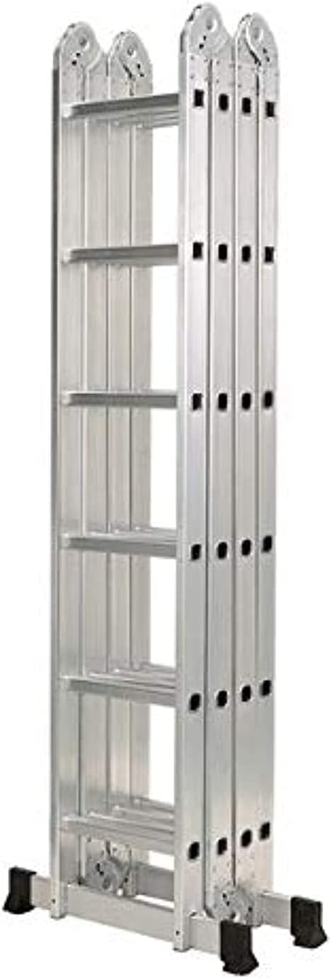 سلم متعدد الأغراض 4×6، 6.8 متر، 24 خطوة، EN131، حتى 330 رطلاً/150 كجم 
