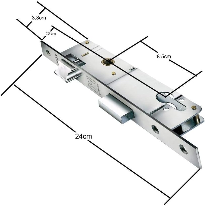 Domus Aluminium Door Lock Body With Cylinder (20Mm)