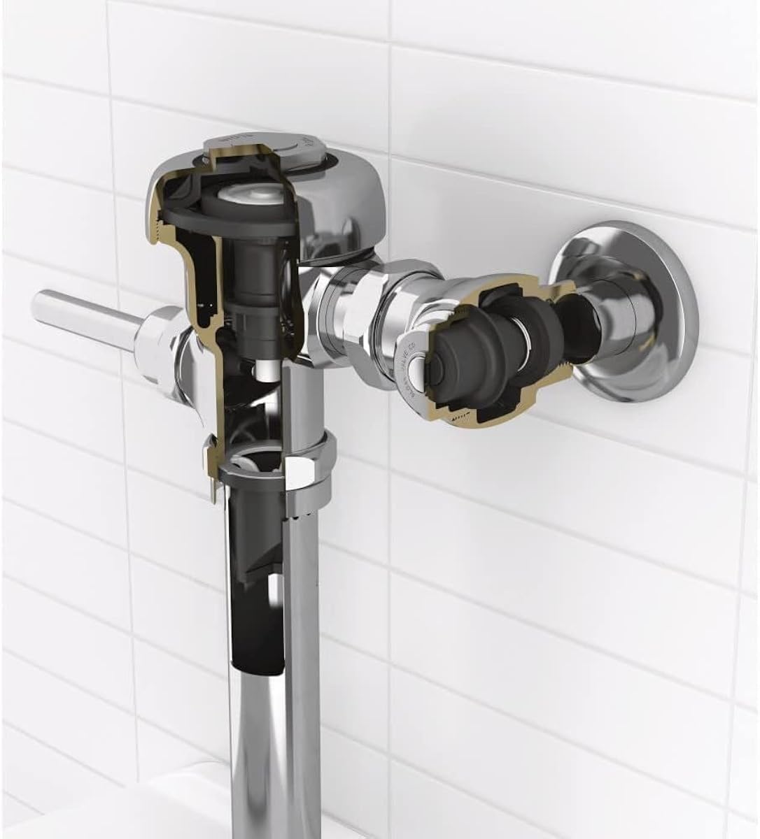 Valve Flush 1.6 GPF, Polished Chrome, XL Sweat Solder Adapter Kit, Fixture Connection Top Spud, Single Flush, Regal Exposed Manual Urinal Flushometer