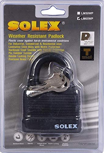 قفل Solex المصفح بغطاء بلاستيكي 65 مم