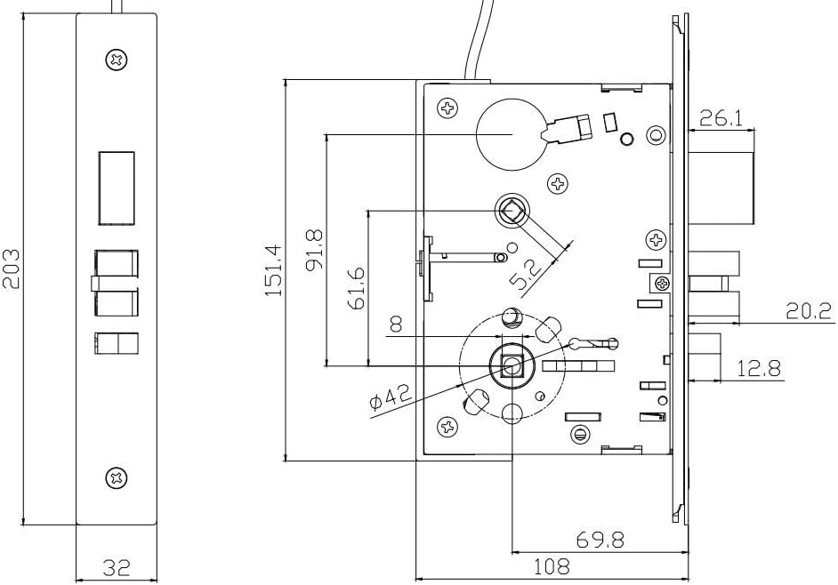 Commercial Mortise Lockset with Lever for Entry/Office Door F04