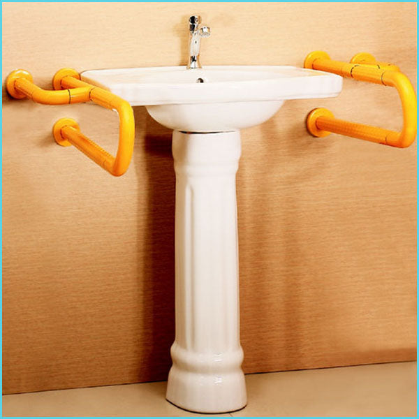 barra de apoyo angular de plástico para ducha