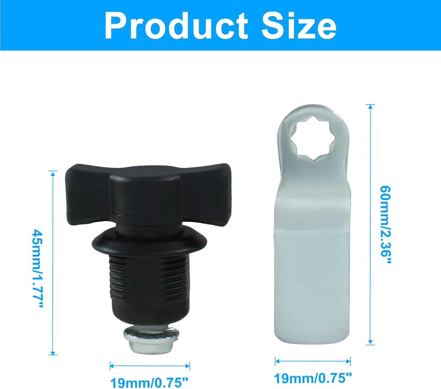 2 Pcs Thumb Operated Offset Cam Lock, T Handle Thumb Cam Lock Swing Knob Turn Latch for Machine Cabinet Drawer