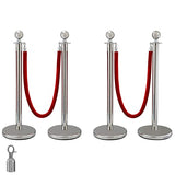 Posts Queue Pole Rope Barriers Stanchion Set 5Ft Red Velvet Ropes