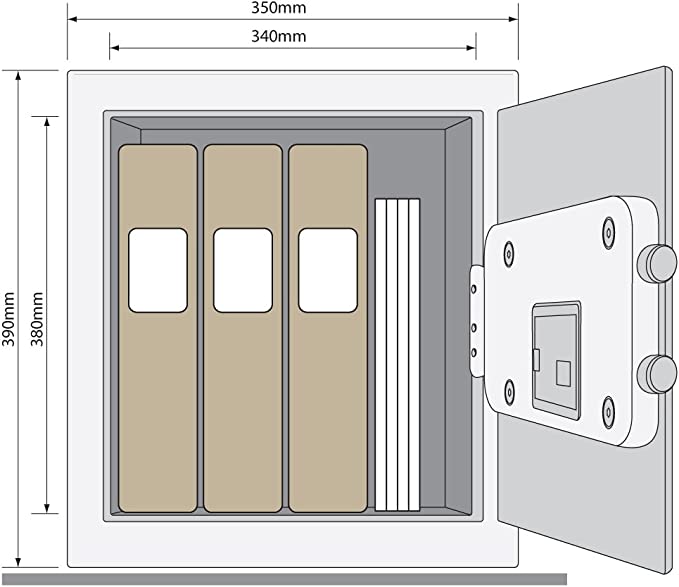 خزنة ييل كبيرة الحجم YSV/390/DB1 مزودة بلوحة مفاتيح رقمية، لون أسود، 350×390 مليمتر، وزن 14 كجم 