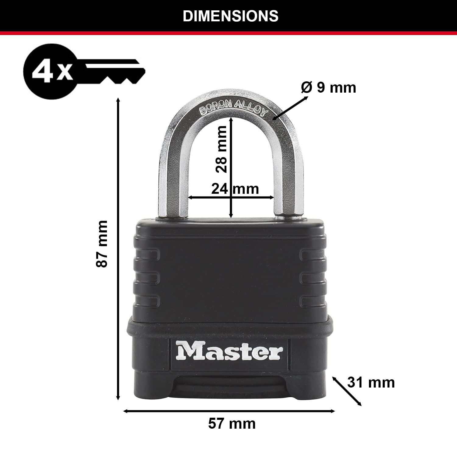 Master Lock Padlock Heavy Duty Combination M178EURD