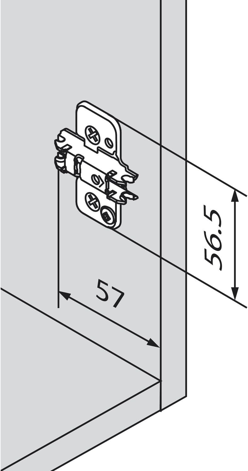 Blum clip top Blumotion furniture hinge integrated 107 degree set square., 105031163