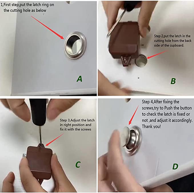 قفل بزر ضغط 26 مم/1.02 بوصة بني بدون مفتاح لسيارة ترفيهية متنقلة 