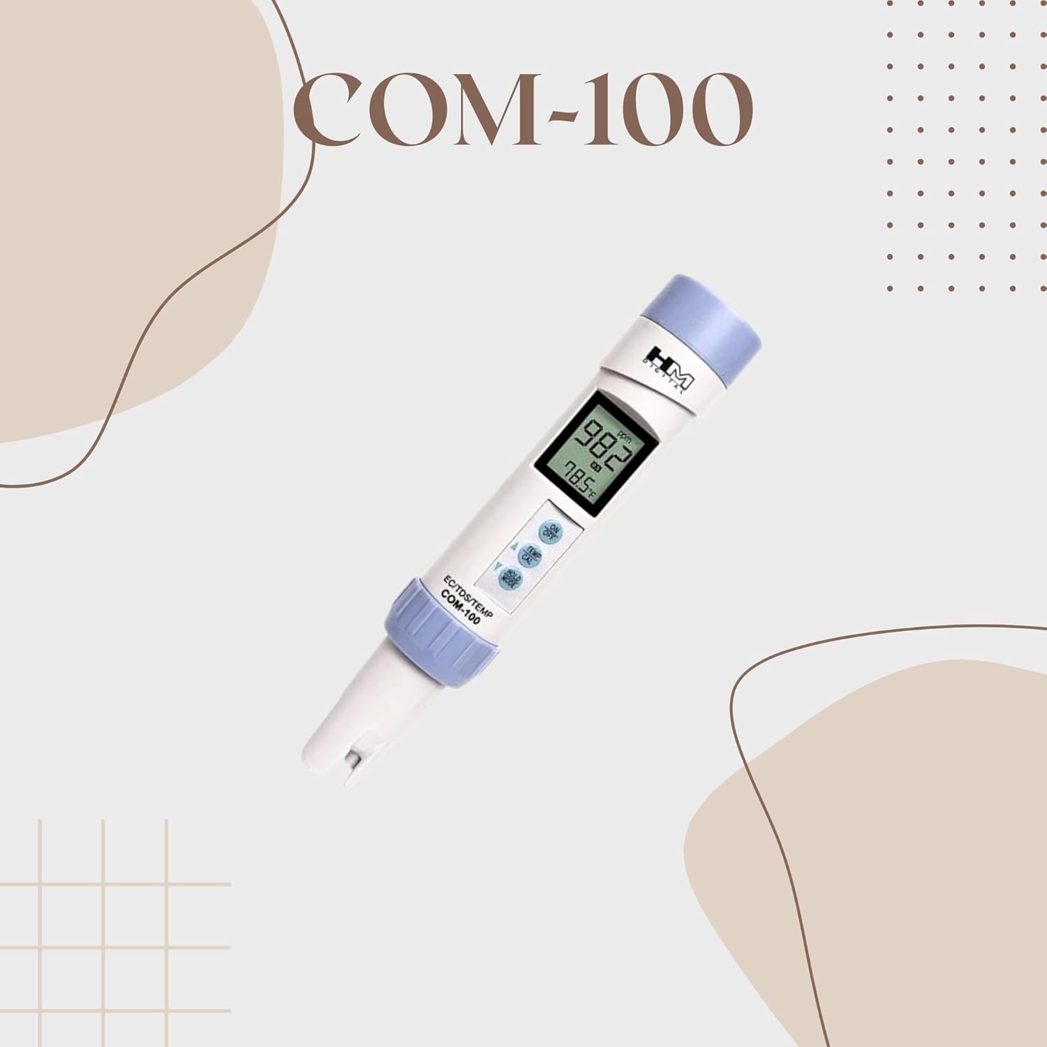 HM Digital HMDCOM100 Waterproof EC/TDS And Amp Temperature Combo Meter
