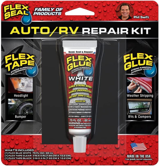 مجموعة إصلاح السيارات/المركبات الترفيهية Flex Seal، فائقة القوة، مقاومة للماء، مطاطية، مقاومة للأشعة فوق البنفسجية، سيارة، شاحنة، دراجة نارية، ختم ورقعة، رابطة وإصلاح، حل سريع للتمزقات والقطع 