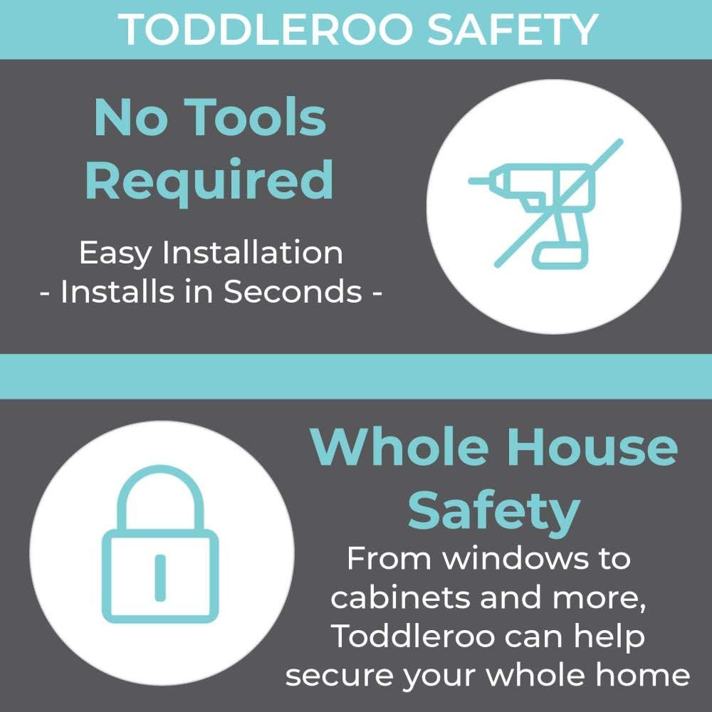 Toddleroo by North States Door Knob Covers | Prevents Child from Opening Doors l Fits Most Doors – assembles Easily for a Quick Safety Solution | Baby- Proof with Confidence (2-Pack, White)