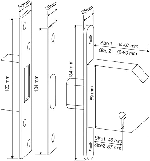 Yale P-M562-CH-67 PM562 5 Lever Mortice Deadlock, High Security, Chrome Finish, 2.5 Inch/64 mm
