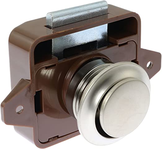 Push Button Catch Lock 26mm/1.02Inch Brown Keyless for RV Caravan