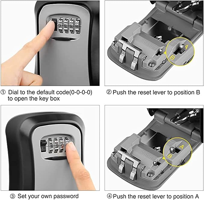 Key Storage Lock Box Combination Key Safe - Wall Mounted