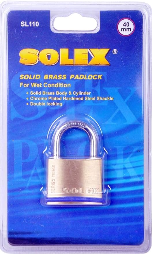 Solex Solid Brass Padlock SL 110 40mm