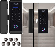 Electronic Smart Lock For Glass Door with 4 Function- Fingerprint, Mobile App, Passcode, IC Card (2 YEARS WARRANTY) (RBSL4010B) - NO Drill Required