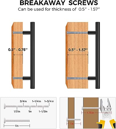 Cabinet Steel Handle Black 5"