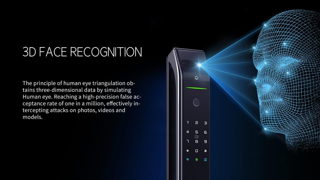 Altix A7X Smart Lock - 3D Facial Recognition | Fingerprint Biometric | Passcode | Bluetooth | Mechanical Key | 6068 Motorized Mortise | Zinc Alloy for Villas | Premium Security [A7X - Antique Copper]