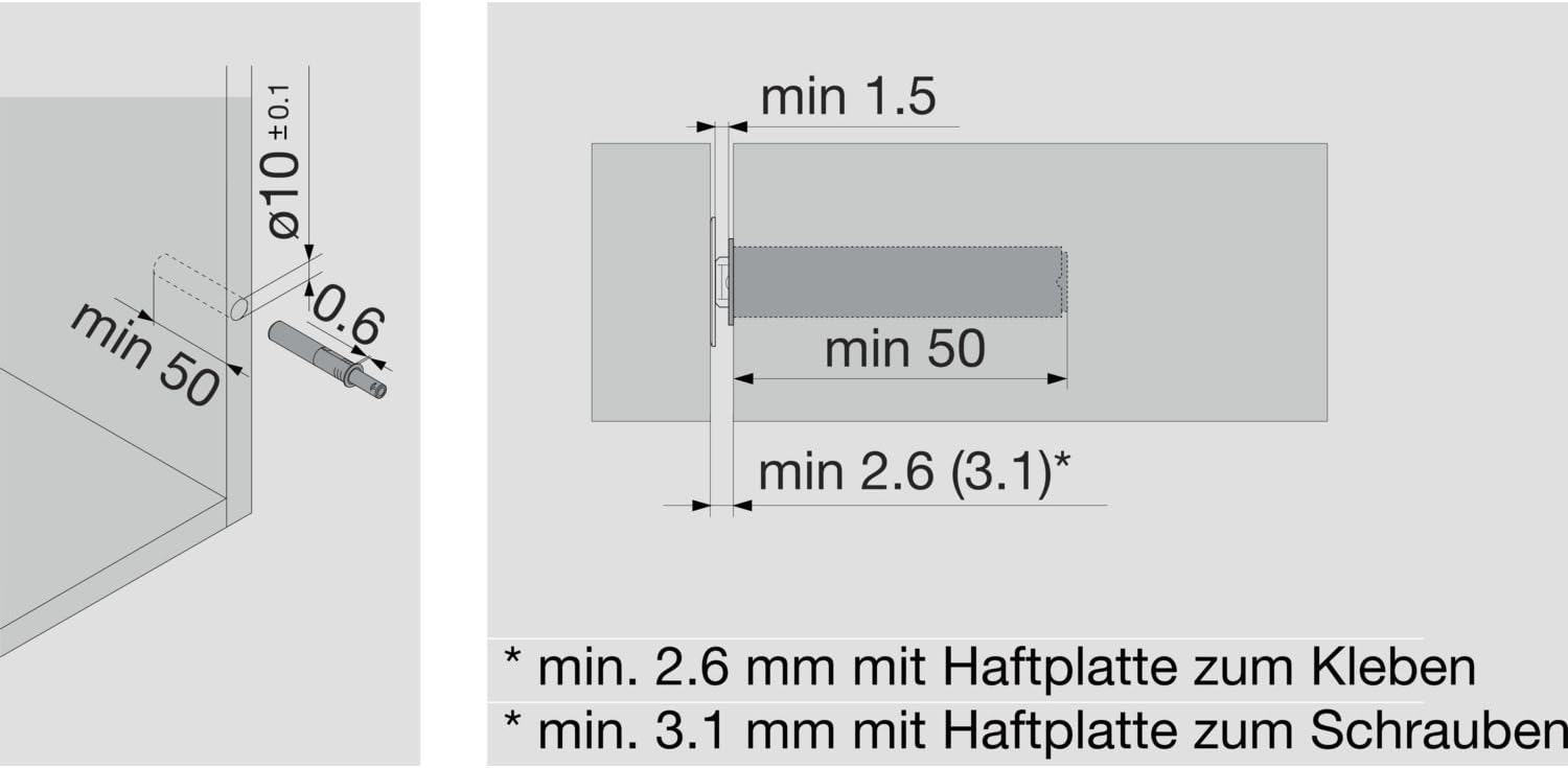 وحدة تخزين الطاقة Blum Aventos Tip On White Flap مع لوحة التثبيت 