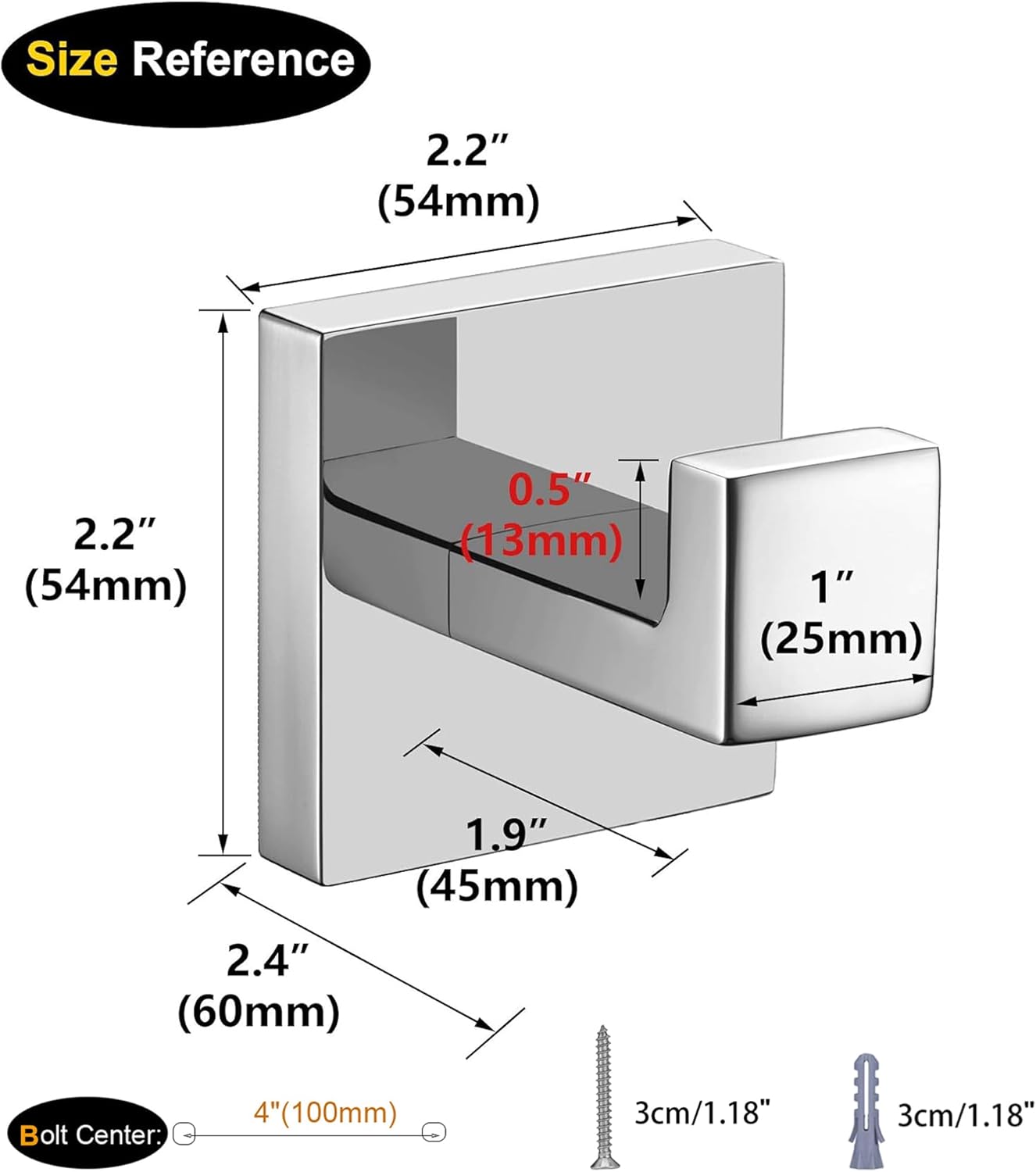 Towel Coat Hooks SUS304 Stainless Steel Bathroom Bathroom Hardware Clothes Garage Hotel Cabinet Closet Sponges Robe Hook Wall Mounted Kitchen Heavy Duty Bath Door Hanger